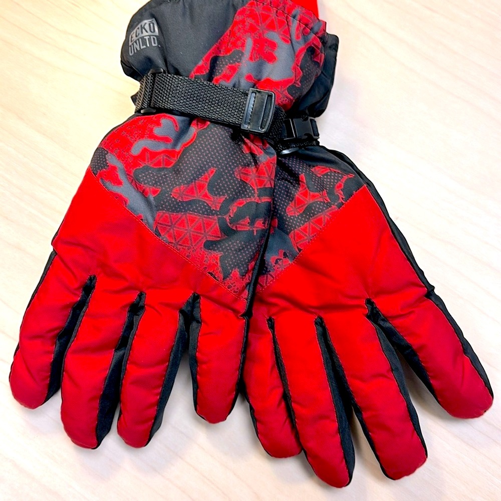 Ecko Winter Skiing/Snowboarding Red Alpaca Lined Gloves XL NWT